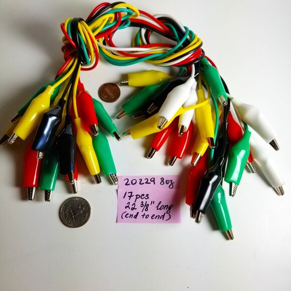 MCIGICM 17 Pcs Test Lead with 1.8 inch Alligator Clips, 24AGW, 22 3/8 inch - Picture 1 of 4